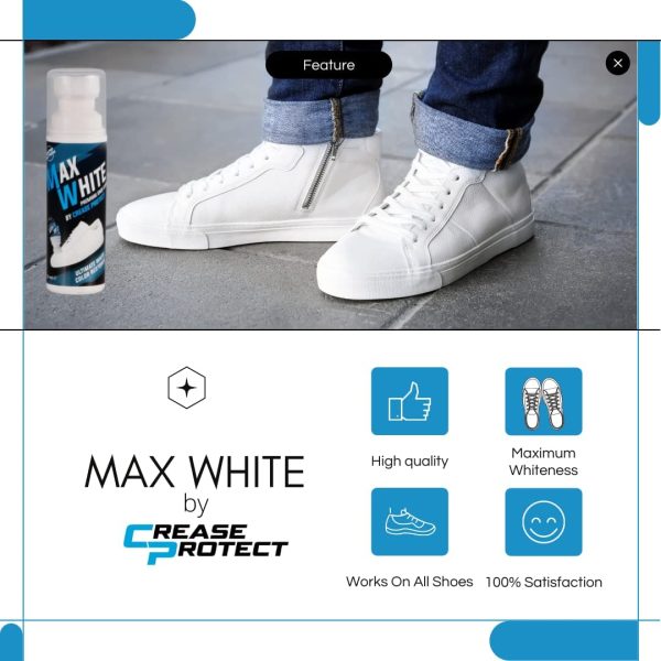 Max White - Premium Shoe Whitener - White Colour Restorer For sneakers, canvas & leather shoes - By Crease Protect - Image 7