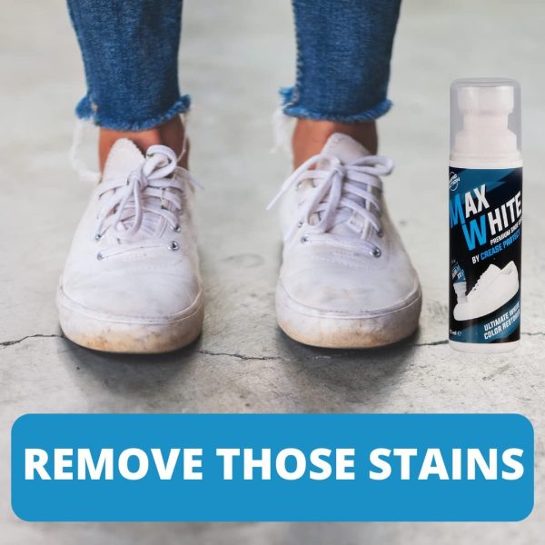 Max White - Premium Shoe Whitener - White Colour Restorer For sneakers, canvas & leather shoes - By Crease Protect - Image 2