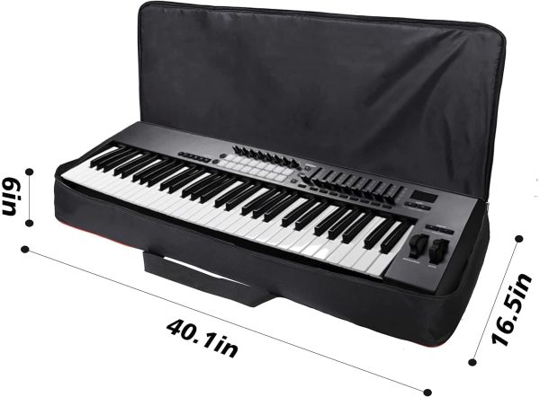 QEES 61 Note Keyboard Bag, Electric Piano Case, 600D Oxford Cloth with 10mm Storage Case Gig Bag (Black) - Image 6