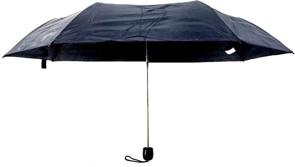 Small Portable Compact Black Umbrella with Manual Folding Mechanism - Image 4