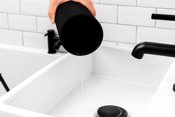 Epistar Toilet Brush and Holder | Silicone Brush Head | Stainless Steel Lid (Black) - Image 4