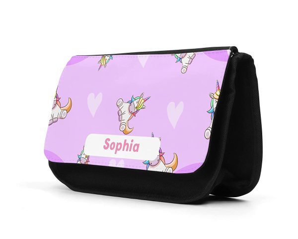 Personalised Unicorn Pencil Case with Any Name, Girls Pencil Case, Custom Back To School Gift - Image 3