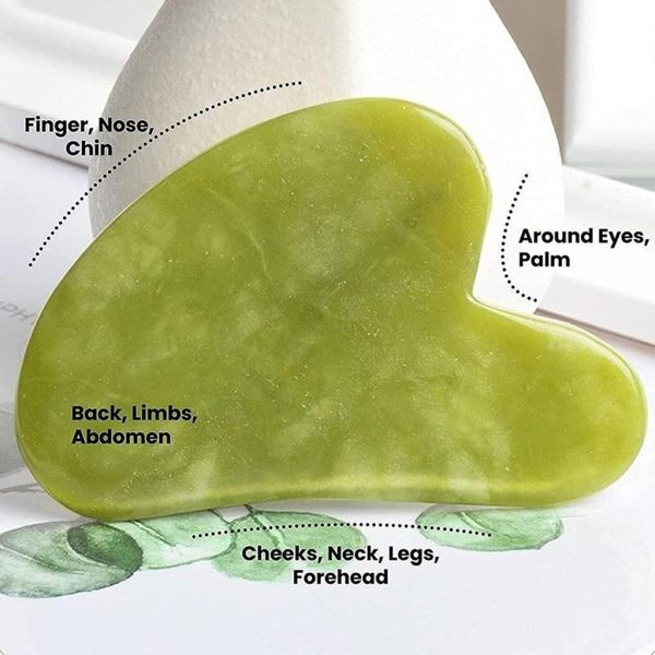 Jade Roller with Gua Sha Massage Set (3pcs)-  Face Roller For Eye Puffiness Treatment, Skin Tightening, Face & Neck, Natural jade Face Massager & Perfect Self Care Gifts For Women - Image 3