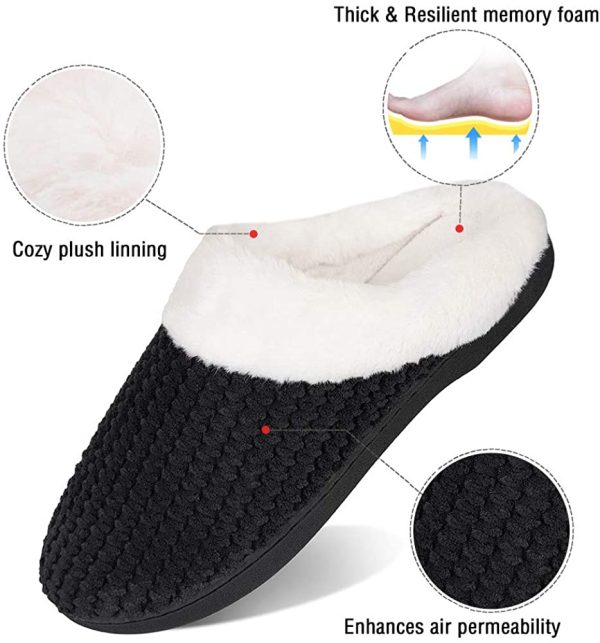 Ladies House Slippers Memory Foam Slippers for Women Comfortable Warm Cosy Non Slip Indoor Outdoor Home Slippers - Image 3