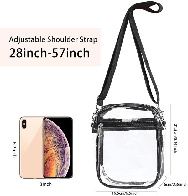 Clear Crossbody Bag, Stadium Approved Clear Purse Messenger Bags Transparent Shoulder Bag for Concerts Sports Events Festival - Image 3