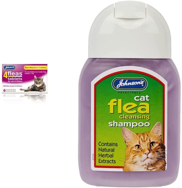 Johnsons 4Fleas  for Cats and Kittens, 6 Treatment Pack & Cat Flea Cleansing Shampoo 125 ml - Image 3