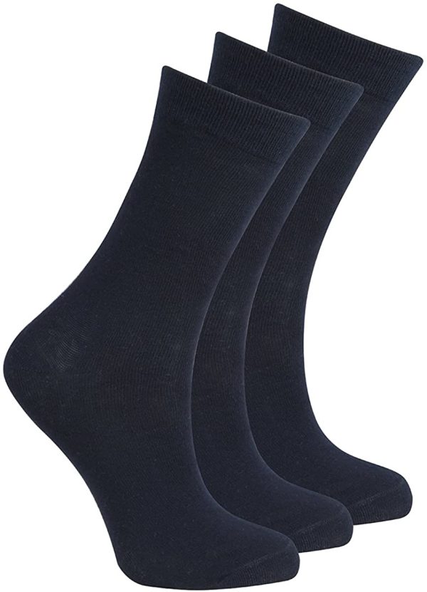 Bay 6 - Kids Plain Cotton Rich Short School Socks