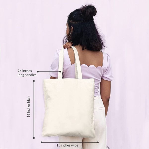 EcoRight Canvas Tote Bags for Women | Aesthetic Gift Bags Reusable Shopping Bags - Image 6