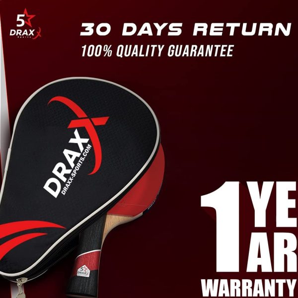 DRAXX Table tennis bat | 5 Stars Grade | Carbon & Premium rubber | Competition Ping Pong Bat | intermediate / advanced | Beginner & PRO Players | Carbone Kit professional paddle Training racket - Image 7