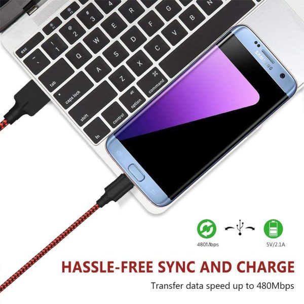 Micro USB Cable YOSOU Android Cable 1.8M 2Pack Nylon Braided USB Cable Fast USB Charger Charging Cables Compatible with Samsung S7/S6/S5/J7/J6/J5/J3/A10/A6, Tablet, Xbox, PS4 Controller and More - Image 3