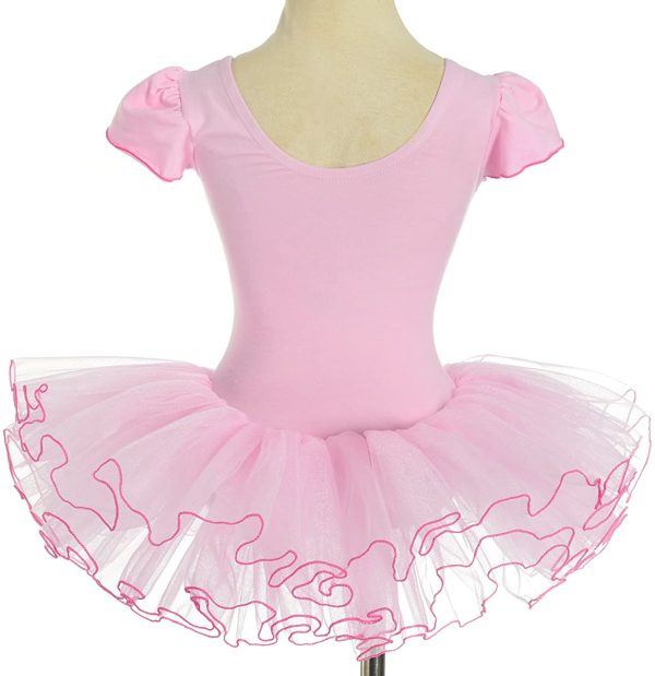 Lito Angels Pink Ballet Tutu Dress for Kids Girls, Ballerina Dance Wear Leotard with Skirt, Short Sleeve, Age 2-8 Years - Image 7