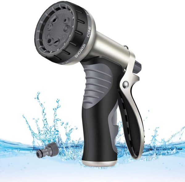 LUFENG UPGRADED Garden Showers 9 Adjustable Patterns Hose Spray Gun Heavy Duty Metal High Pressure Hose Nozzle/Hose Gun (Black Gold Color) - Image 5