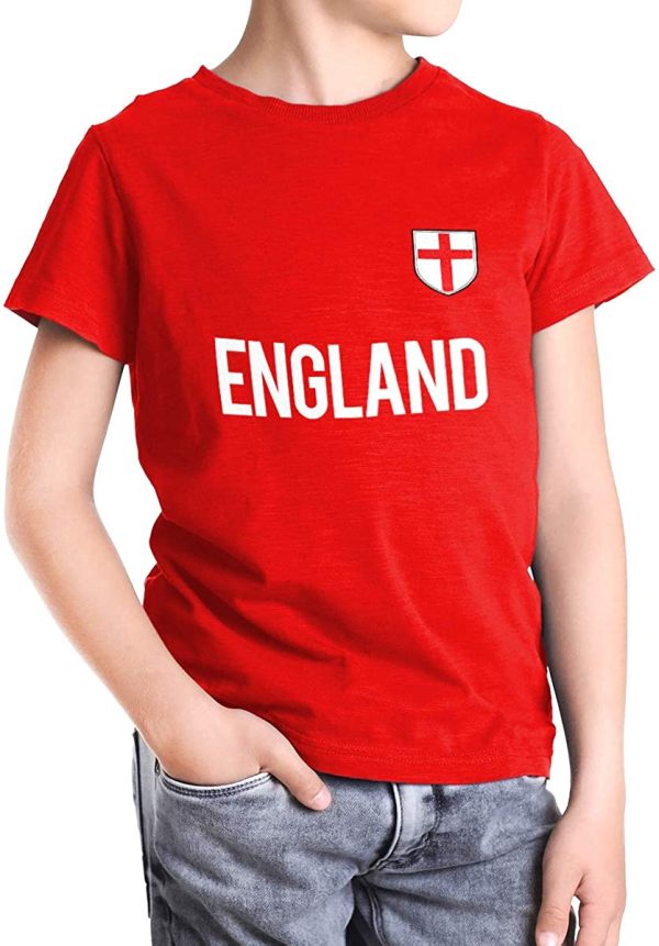 Kids European Cup National Football Tshirt Boys Girls England Tee Top (Other Nations Available) - Image 2