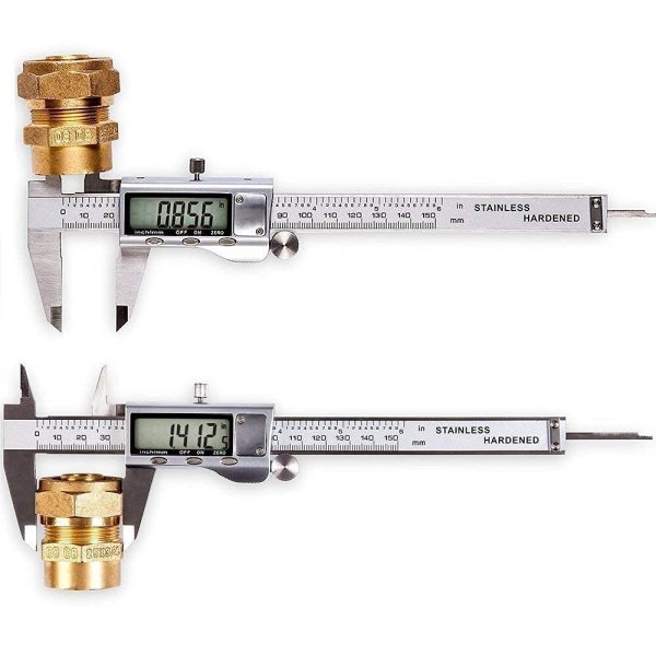 Digital Caliper, 0-150mm / 0-6" Metric Inch Conversion Depth Gauge Measuring Tools, Stainless Steel Vernier Caliper with Extra-Large LCD Display Screen (silver) - Image 3