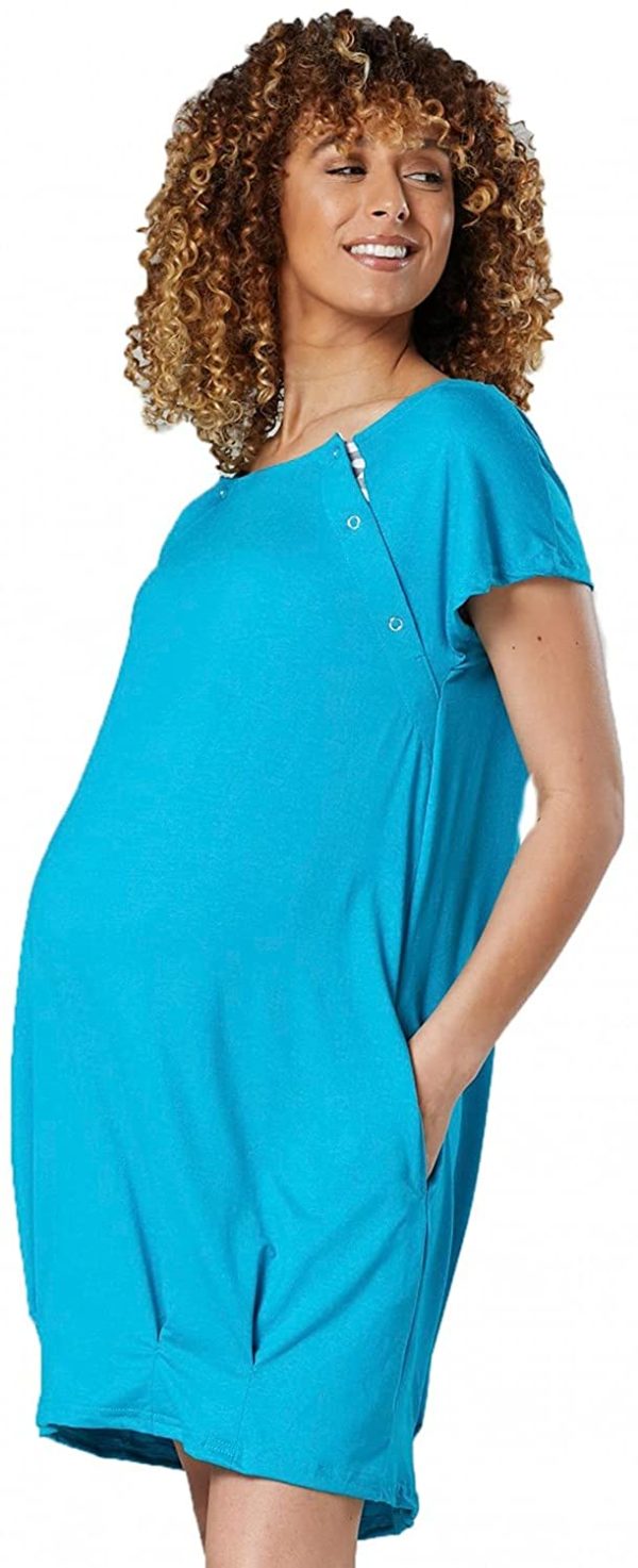 HAPPY MAMA Women's Maternity Skin to Skin Labour Delivery Nightshirt 097 - Image 6