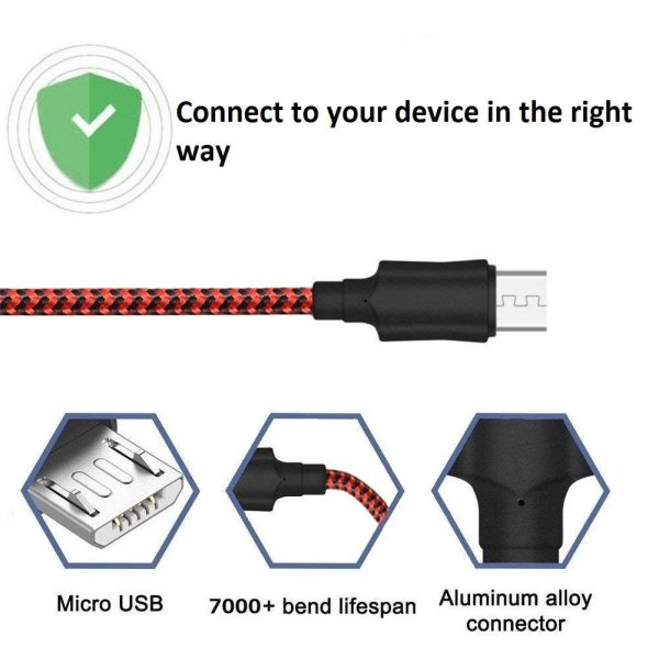 Micro USB Cable YOSOU Android Cable 1.8M 2Pack Nylon Braided USB Cable Fast USB Charger Charging Cables Compatible with Samsung S7/S6/S5/J7/J6/J5/J3/A10/A6, Tablet, Xbox, PS4 Controller and More - Image 7