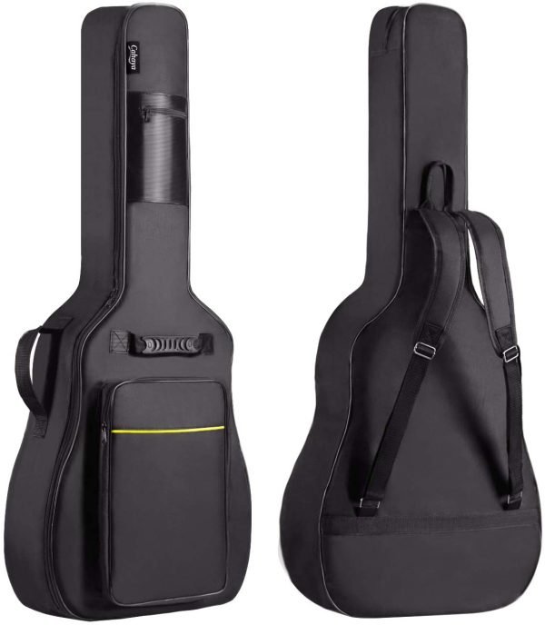 CAHAYA 40 41 Inch Acoustic Guitar Bag Waterproof Guitar Case Gig Bag 8MM Padding with Back Hanger Loop- Black Soft Case, CY0152