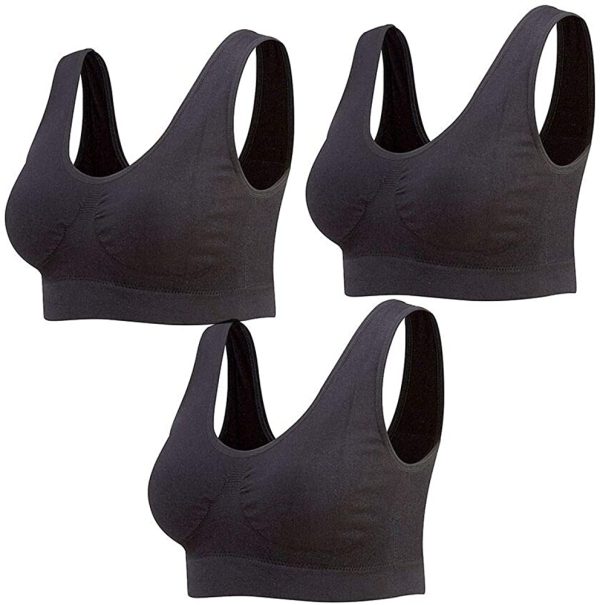 Lemef 3-Pack Seamless Sports Bra Wirefree Yoga Bra with Removable Pads for Women - Image 4