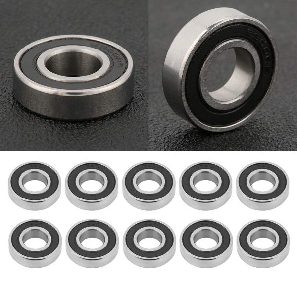 Deep Groove Ball Bearing, 10Pcs Double Sealed 10mm x 22mm x 6mm Steel Metal Bearing for 10mm Shaft Rod DIY projects - Image 2