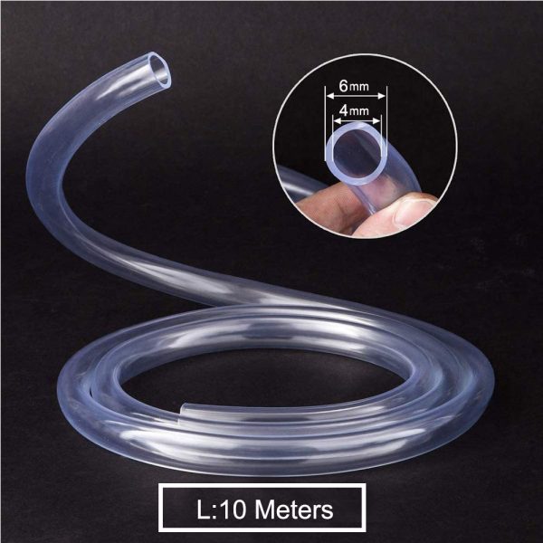 Clear PVC Tube, 10 Metre Air Hose Pipe Clear Flexible, Aquarium Pond Hose, Fuel Hose, Oil Hose, 4mm ID x 6mm OD Water/Air Hose Pipe - Image 3