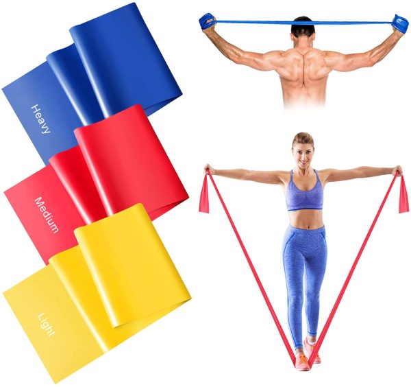 Resistance Bands Set, [Set of 3] 2.0M/6.5ft Skin-Friendly Exercise Bands with 3 Resistance Levels, Workout Resistance Bands Set for Women and Men,Ideal for Strength Training, Pilates, Yoga, Fitness