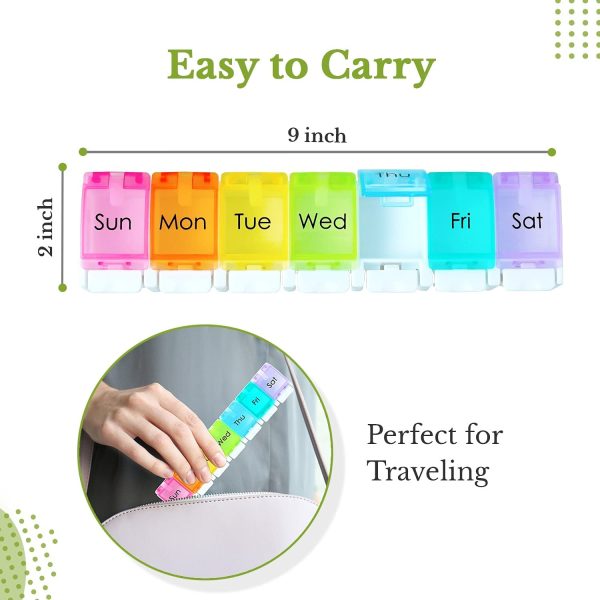 Pill Box Organiser ?C Weekly Tablet Box for Vitamins, Supplements, and Medication for Travel ?C Premium Quality Food Grade Material - Image 3