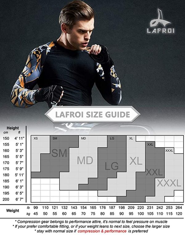 LAFROI Men's Long Sleeve UPF 50+ Baselayer Skins Performance Fit Compression Rash Guard-CLYYB - Image 4