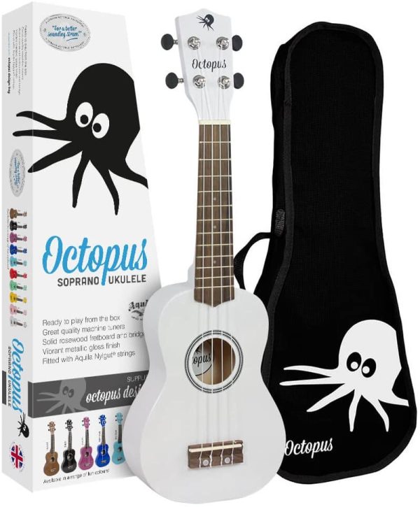 Octopus UK200-WH Soprano Ukulele Metallic Outfit - Image 3