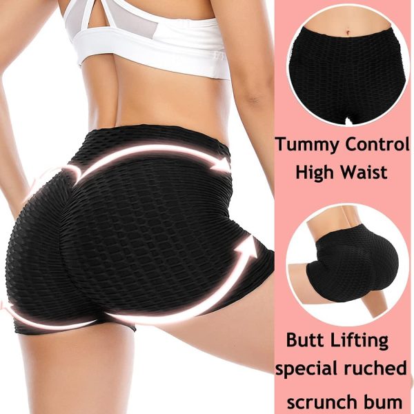 DODOING Scrunch Butt Shorts for Women High Waisted Yoga Shorts Ruched Butt Lifting Booty Shorts Gym Workout Hot Pants - Image 2