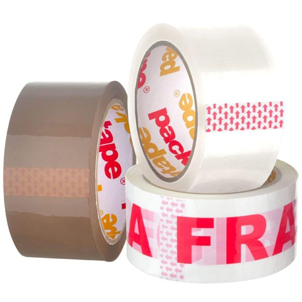 Packatape General Purpose Packaging Tape 3 Roll Pack 1 Brown Roll 1 Clear Roll 1 Fragile Roll 48mm x 66m - Image 6