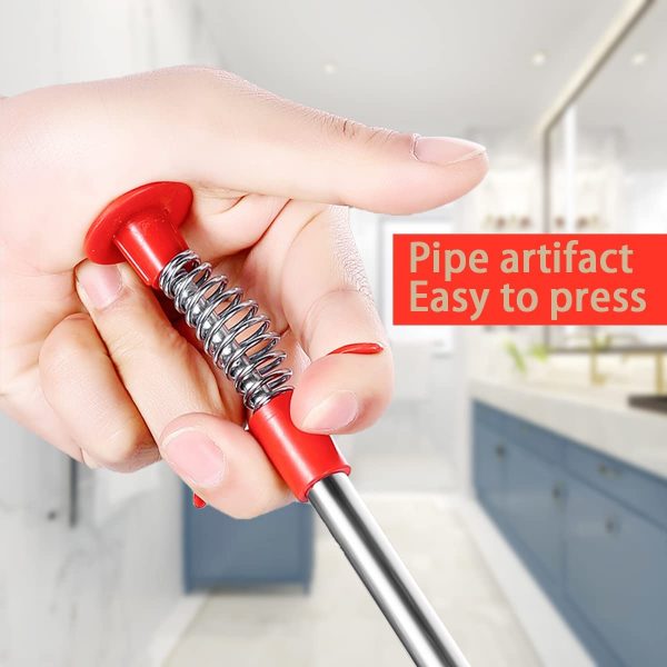 Drain Unblocker Spring Pipe Dredging Tool 3Pcs Sink Unblocker Tool Plug Unblocker Drain Hair Clog Remover Reusable Drain Cleaning Brush for Kitchen Sink Bathroom Shower - Image 6