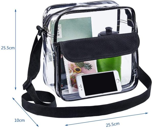 Eu-Artis Clear Crossbody Messenger Shoulder Bag With Adjustable Strap Concert Stadium Approved Transparent Purse with front pocket for men women - Image 2