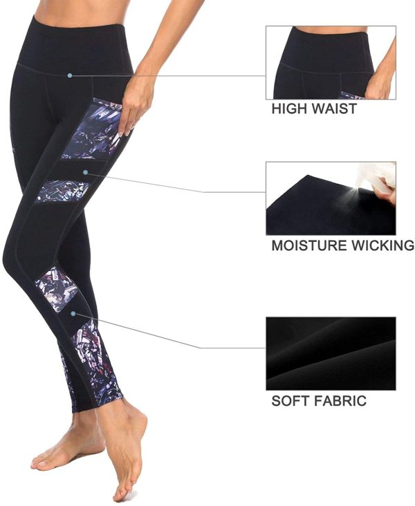 JOYSPELS Women's High Waisted Gym Leggings - Full Color Printed Leggings Non See Through Yoga Pants with Pockets for Gym, Cycling, Yoga, Running, Daily Leisure - Image 6