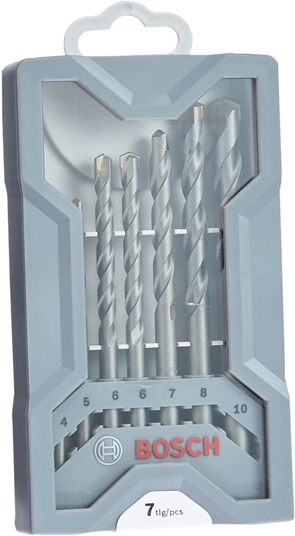 Professional 7-Piece CYL-3 Concrete Drill Bit Set (for Concrete, ? 4-10 mm, Accessories for Impact Drills)