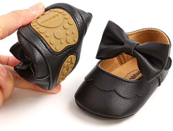 MASOCIO Baby Girls Mary Jane Shoes Infant Princess Bowknot Anti Slip Soft Sole Prewalker Shoes - Image 3