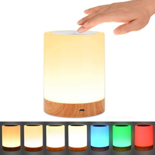 Table Lamp,  Touch Sensor Bedside Lamps, Dimmable Warm White Light & Color Changing RGB for Bedrooms (Size1) - Image 5