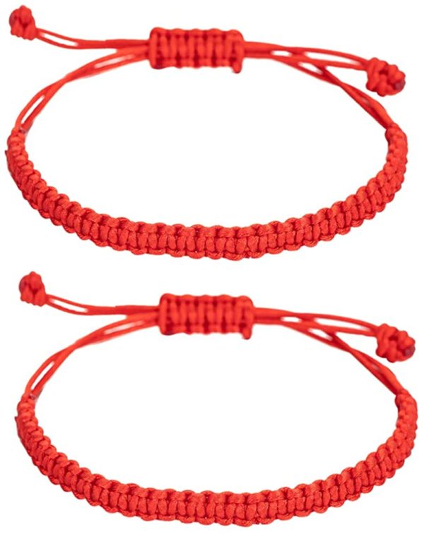 Handmade Buddhist String Bracelets for Women Men Boys Girls, Tibetan Adjustable Woven Rope Bracelet for Protection and Luck, Red and Black, 2or 6 pcs/set - Image 6