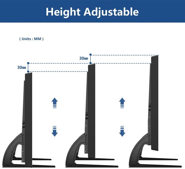 RFIVER Universal TV Stand Legs TV Feet for 20 to 65 inch LCD/LED/OLED/Plasma TVs, Table Top Replacement TV Stand Pedestal Riser for Flat&Curved Screen VESA up to 800x500mm - Image 6