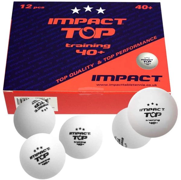 IMPACT TOP Training Table Tennis Balls (Pack of 12 White) - Image 2