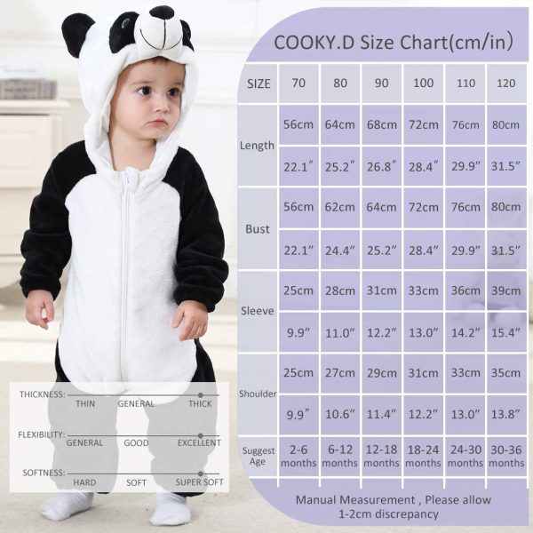 COOKY.D Infant Hooded Baby Rompers Winter Flannel Jumpsuit Pajamas 0-36 Months - Image 7