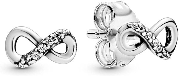 Pandora Moments Women's Sterling Silver Sparkling Infinity Stud Earrings