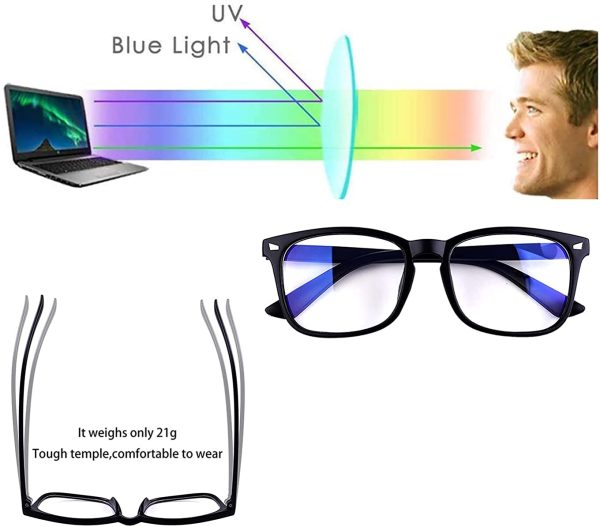 Blue Light Blocking Glasses(2-Pack )for Anti Headache and Eyes Strain Super Light Weight Computer Gaming Glasses Fashion Accessories??Unisex for Women Mother Girl and Men Father BOY blue light glasses