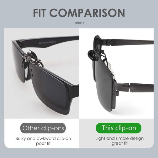 TERAISE Polarized Clip-on Sunglasses Over Prescription Glasses Anti-Glare UV400 for Men Women Driving Travelling Outdoor Sport - Image 4