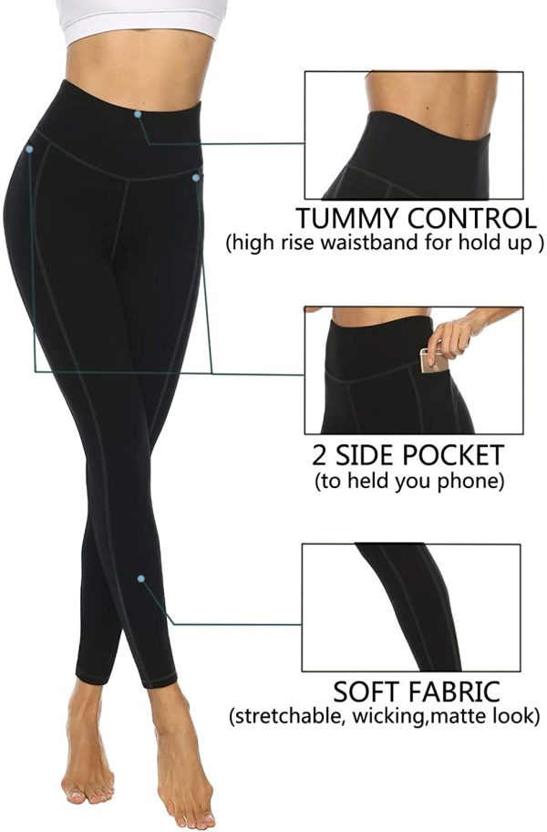 JOYSPELS Women's High Waisted Gym Leggings - Tummy Control Yoga Pants Full Length or 3/4 Length Capris Leggings with Pockets for Gym, Yoga, Workout, Running, Daily Leisure - Image 4