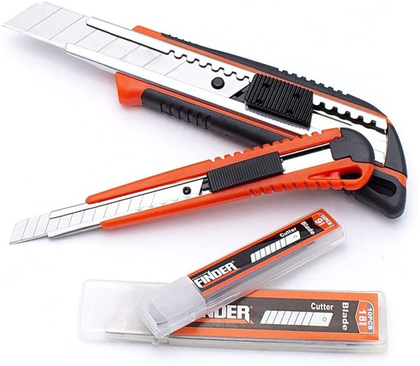 DJ191779P Utility Knife, Snap Knives Set with 20 pcs Blade for Office Home Art Crafts - Image 6