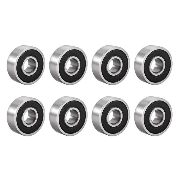 sourcing map 606-2RS Deep Groove Ball Bearing Double Sealed 180016, 6mm x 17mm x 6mm High Carbon Steel Z1 Bearings (Pack of 8) - Image 4