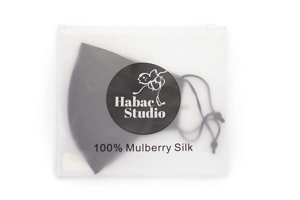 HABAC STUDIO - 100% Mulberry Silk Face Mask, Face Masks Washable UK, Reusable Face Mask, Men's Face Mask, Silk Mask, Masks for Women, Black Face Mask, Face Masks, Nose Wire. - Image 5