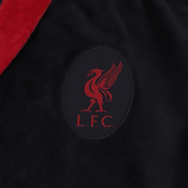 Liverpool FC Mens Dressing Gown Robe Hooded Fleece Official Football Gift