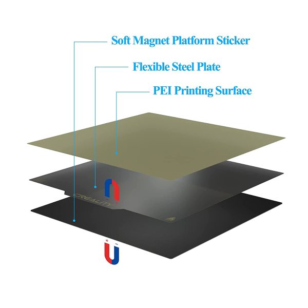 Creality Official PEI Sheet 3D Printer Flexible Magnetic Sticker Removable Heated Bed 235x235mm Build Surface Plate, Upgrade Replacement Accessory for Ender 3/ Ender 3 v2 / Ender 3 Pro/Ender 5 - Image 3