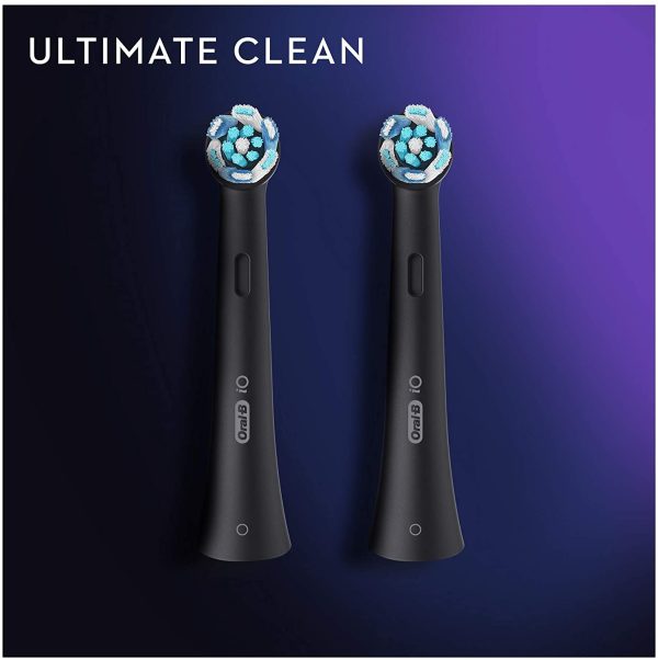 Oral-B iO Ultimate Clean Electric Toothbrush Head, Twisted & Angled Bristles for Deeper Plaque Removal, Pack of 2, Black - Image 3